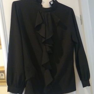 Hi collard ruffled shirt